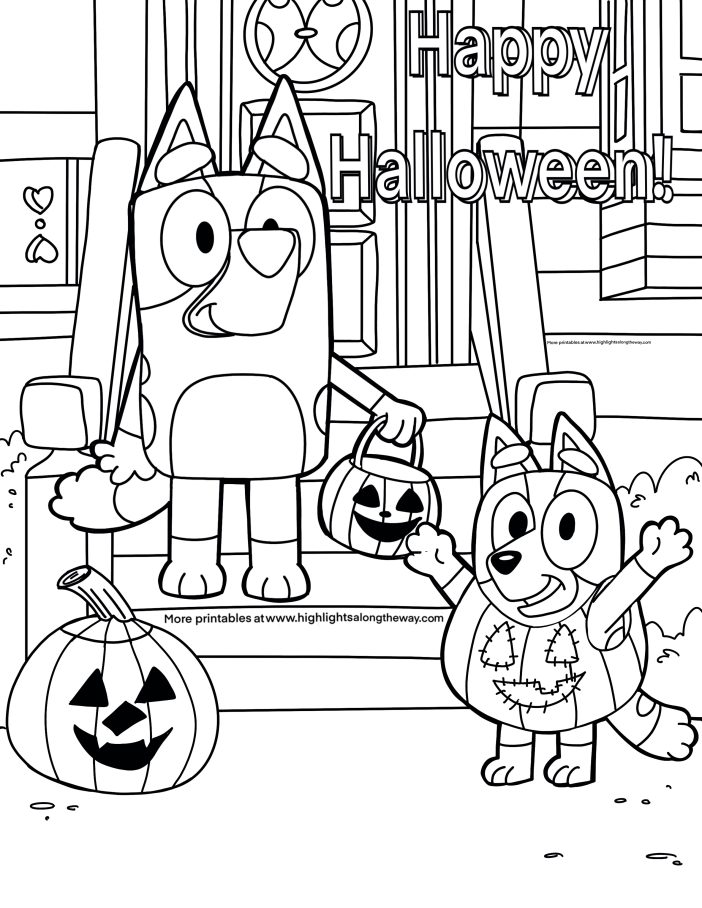 Bluey Halloween Coloring page
