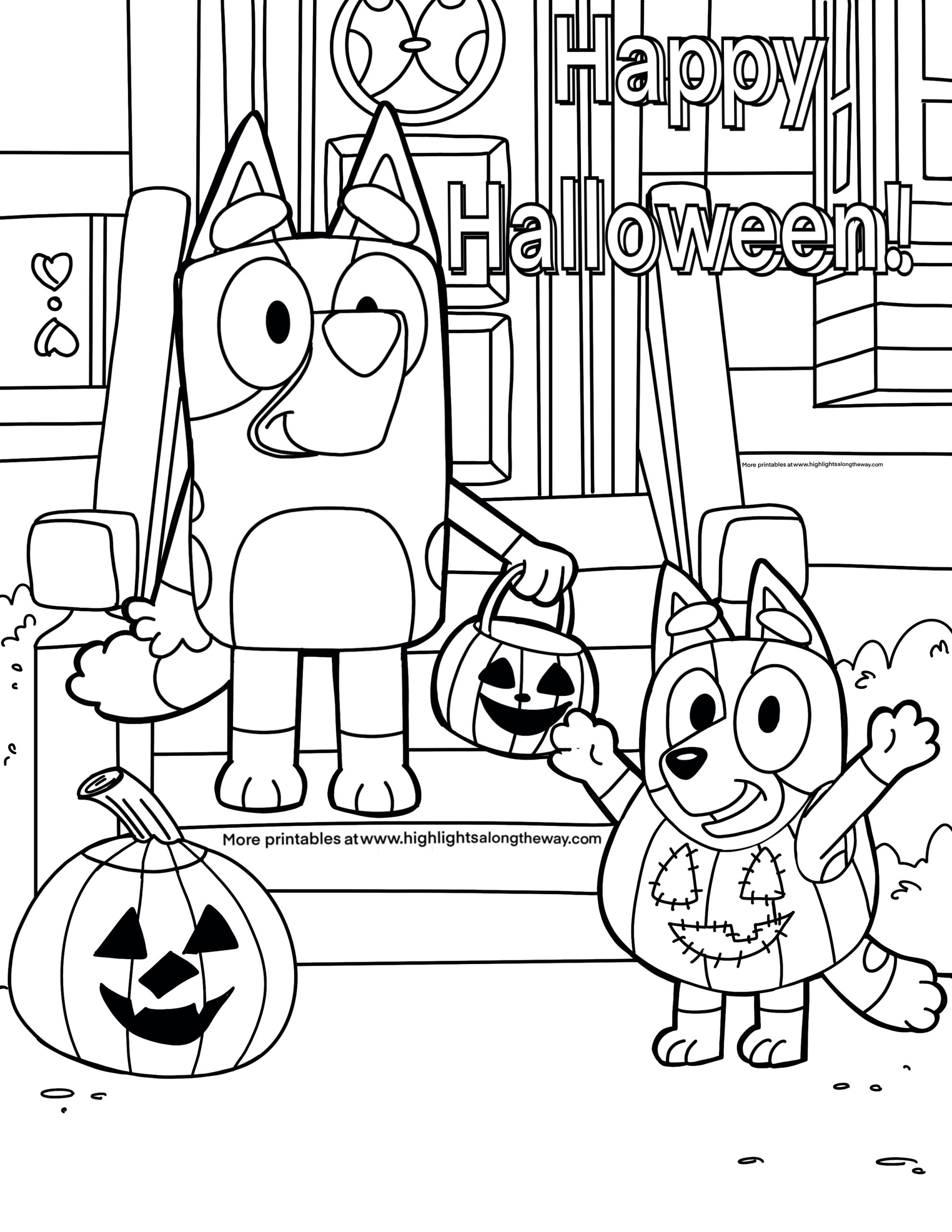 Bluey Halloween Coloring Page