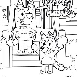 Bluey Thanksgiving Coloring Page instant download printable