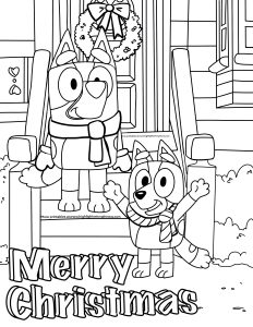 Bluey Holiday coloring pages - Bluey Christmas Coloring Sheets 232x300 