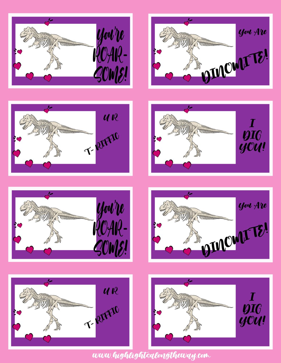 Dinosaur And Mammoth Valentine s Day Card Printables Highlights Along dinosaur-and-mammoth-valentine-s-day-card-printables-highlights-along