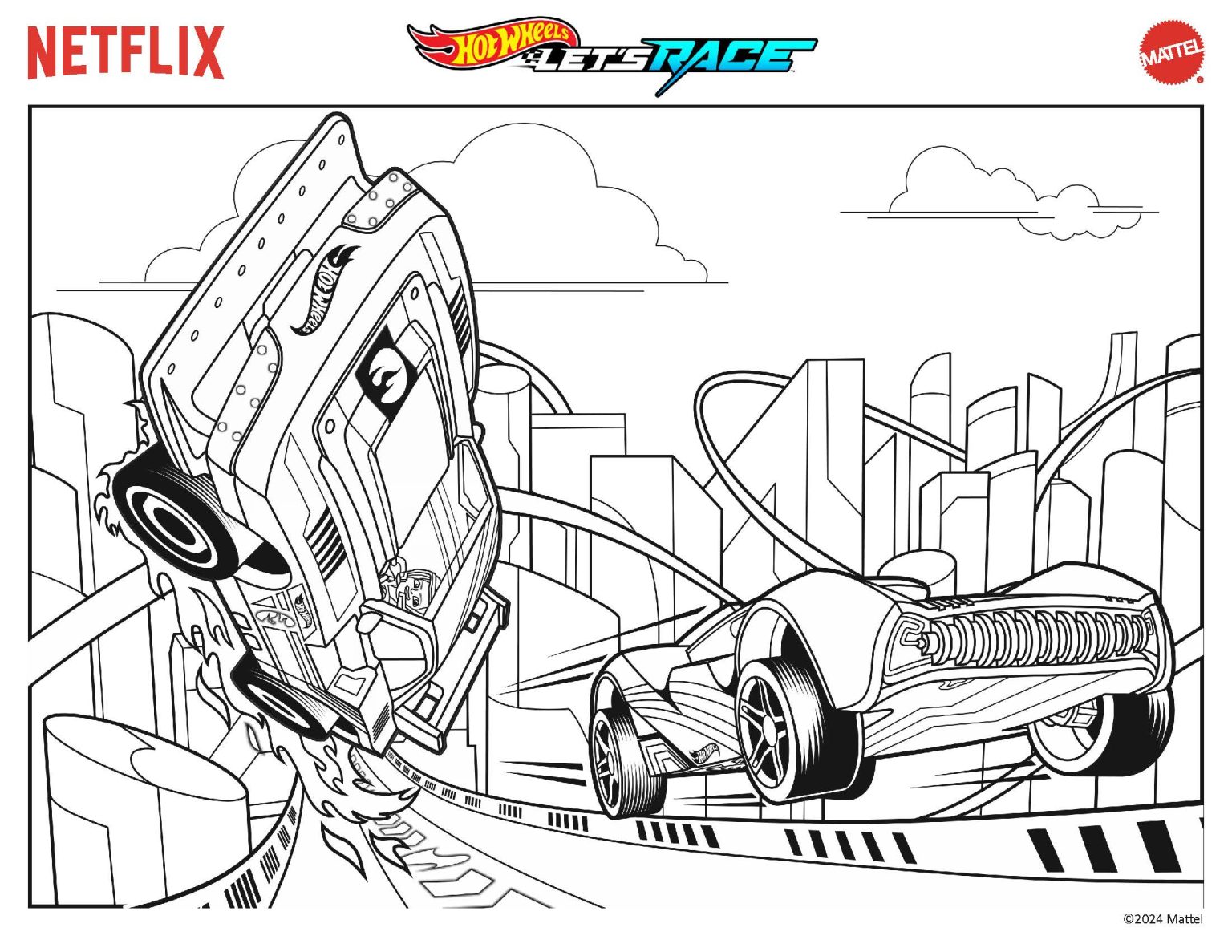 Hot Wheels Coloring Pages! Hot Wheels let's race coloring pages