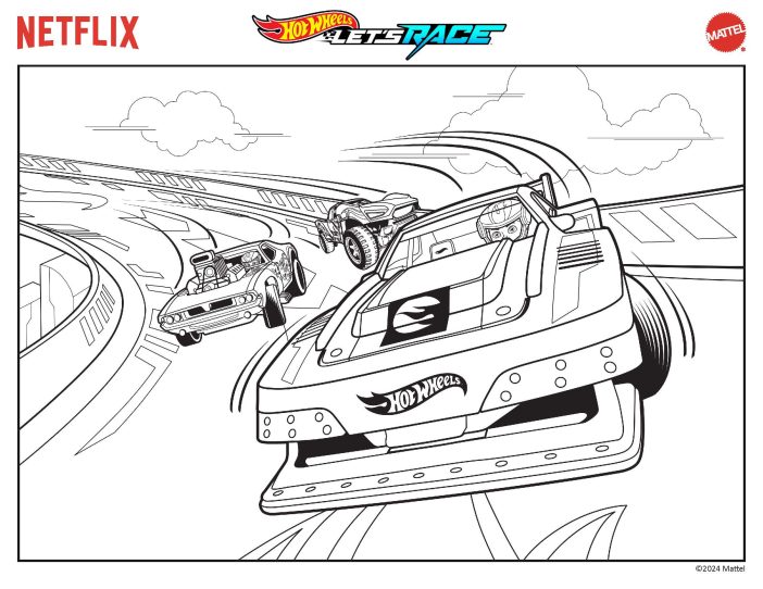 hot wheels let's race coloring pages