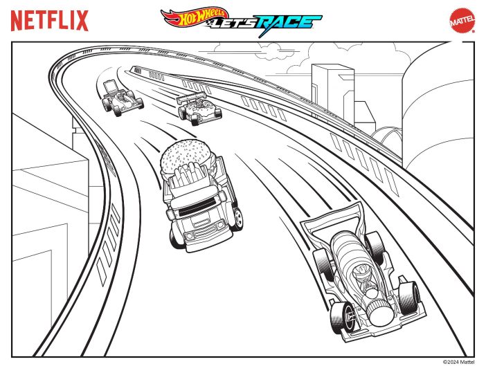 Hot wheels Lets Race coloring