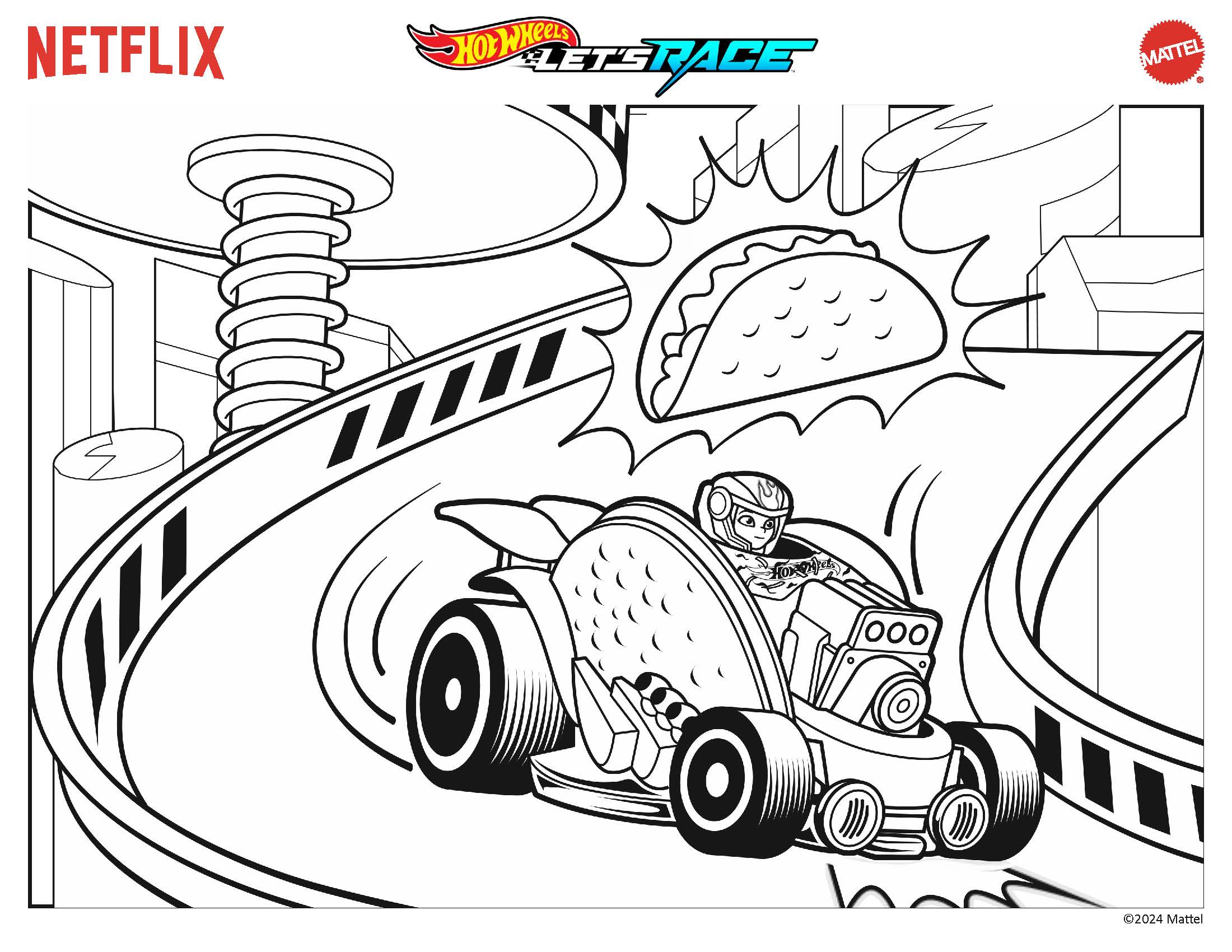 Hot Wheels Rip Rod Coloring Page
