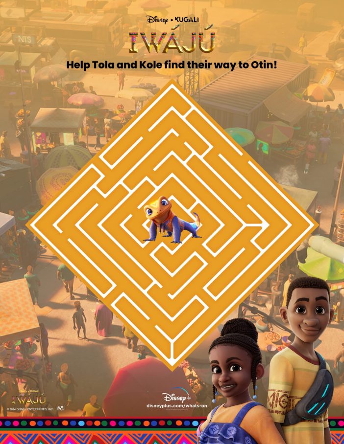 Free printable Disney Maze activity page Iwaju Cartoon high resolution