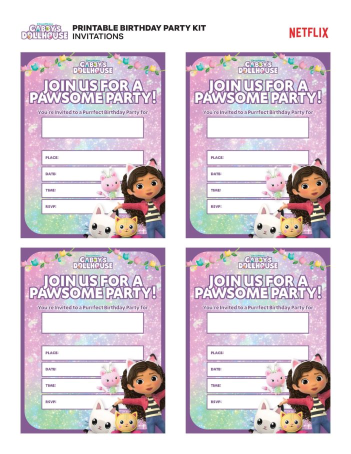 Gabbys Dollhouse Birthday Party invitations