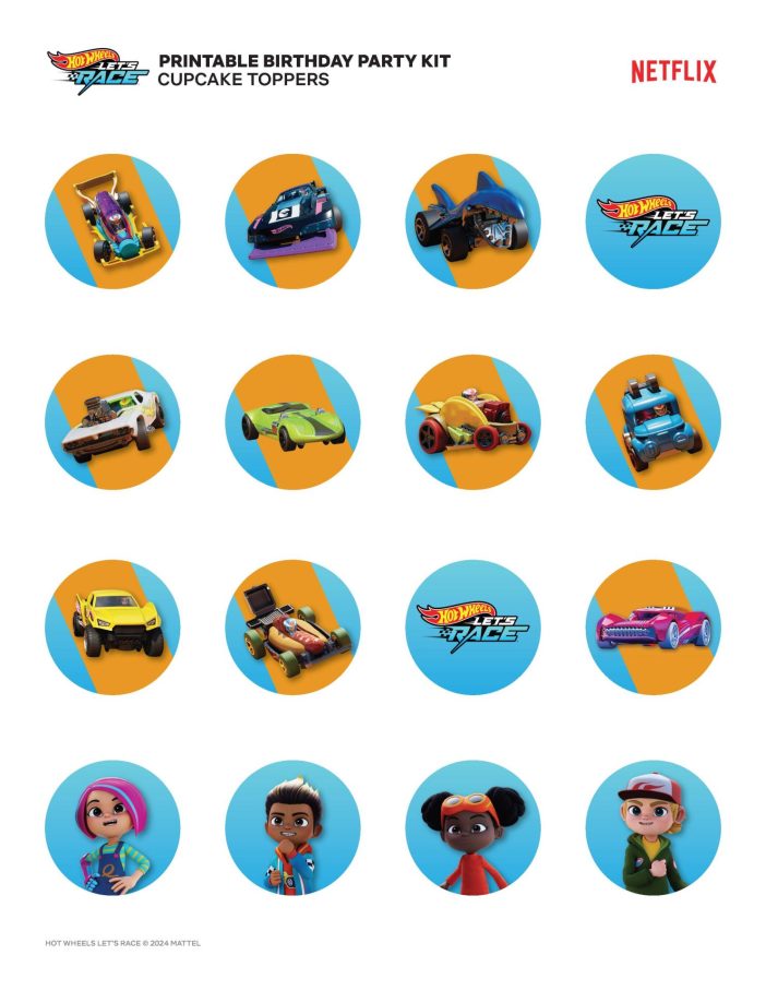 Hot Wheels Birthday Party cupcake toppers