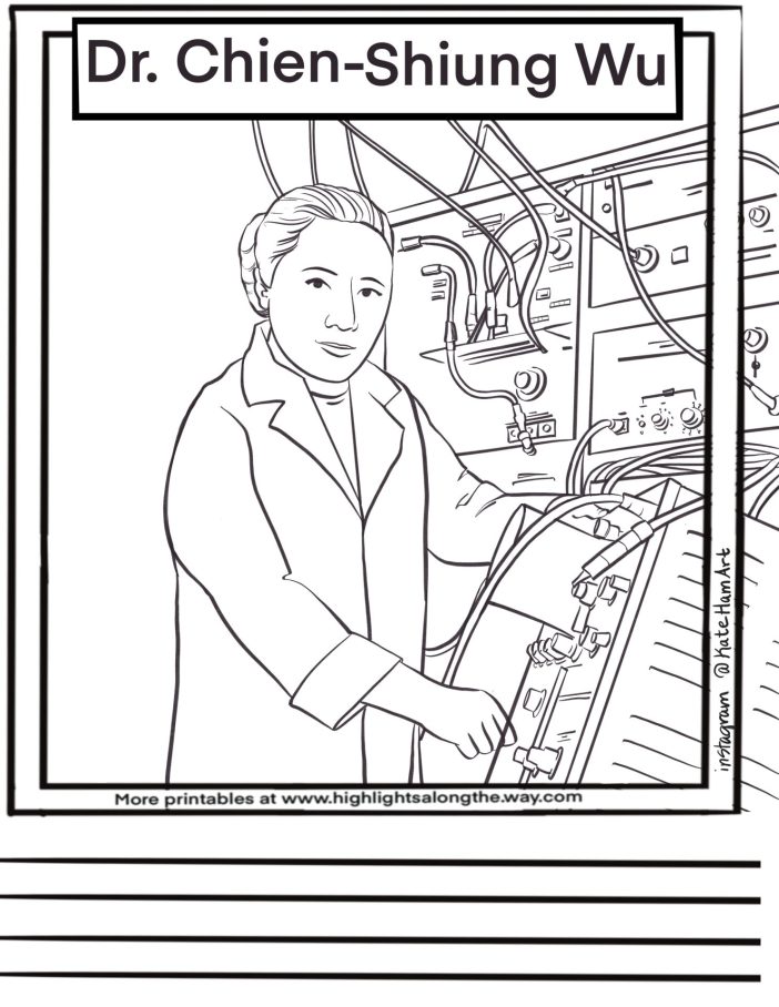 chien shiung wu coloring page asian american heritage month coloring page