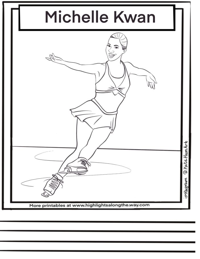Michelle Kwan Coloring Page Asian american heritage month