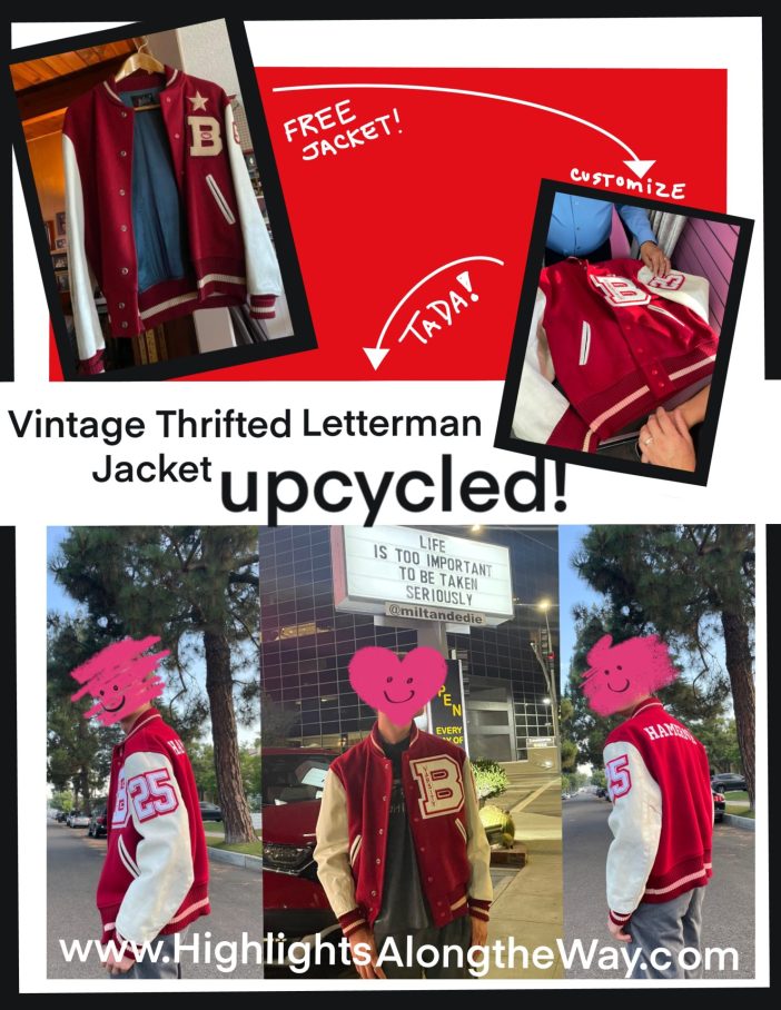 Thrifted Letterman Jacket Upcycle made new underconsumption core