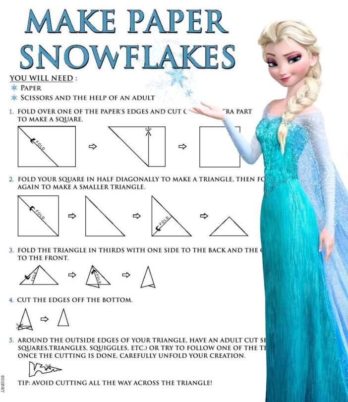 elsa paper snowflakes