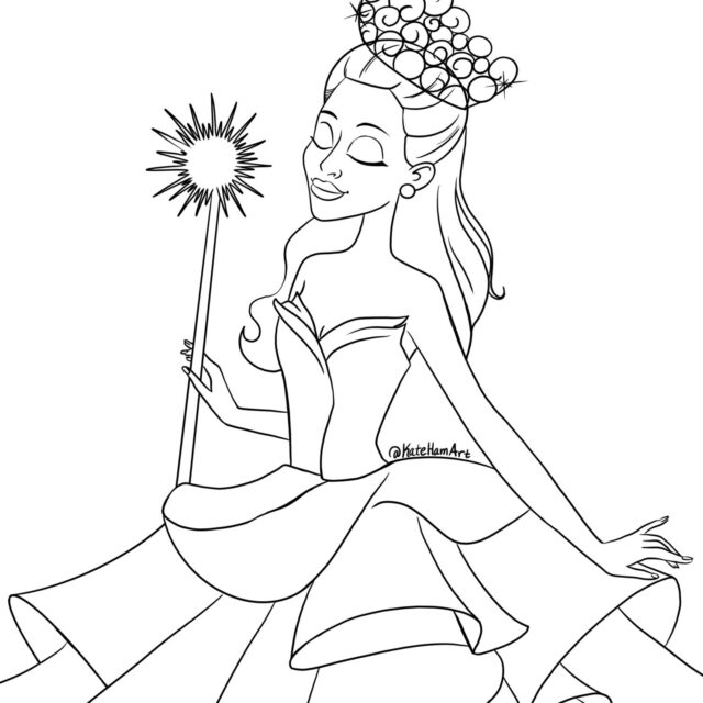 Glinda wicked movie coloring page