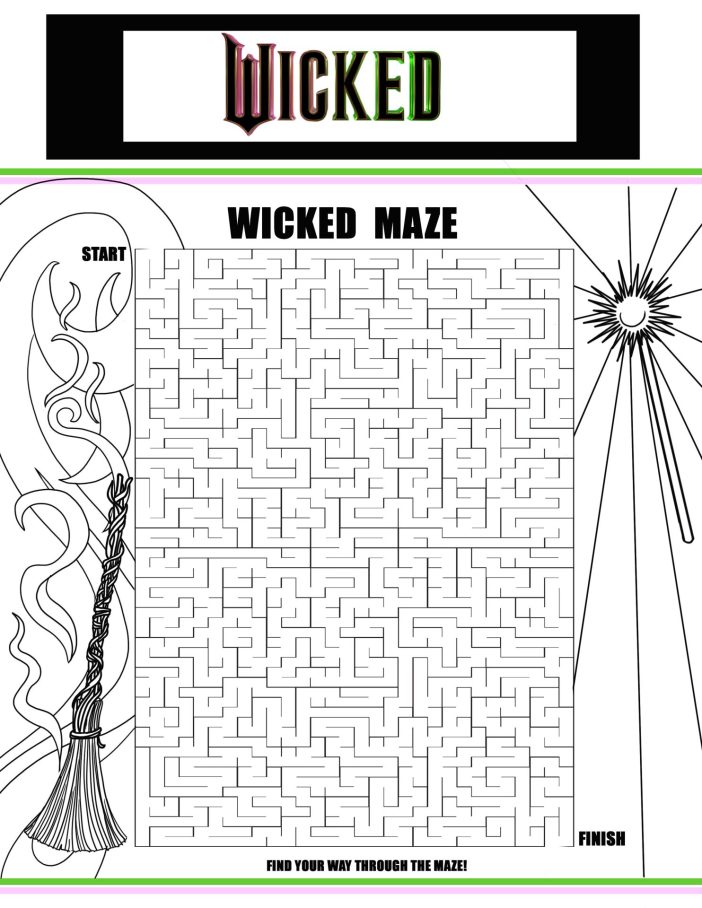 wicked movie maze free activity page