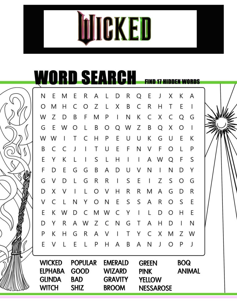 Wicked Coloring Pages - Instant download and print