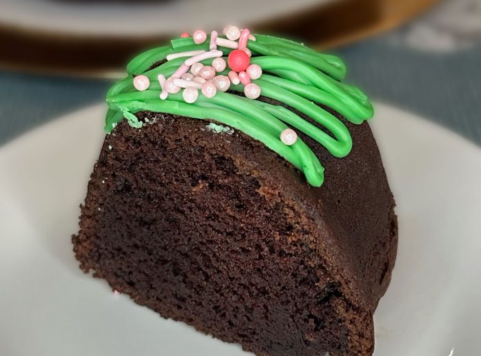 Green and pink cake decorations