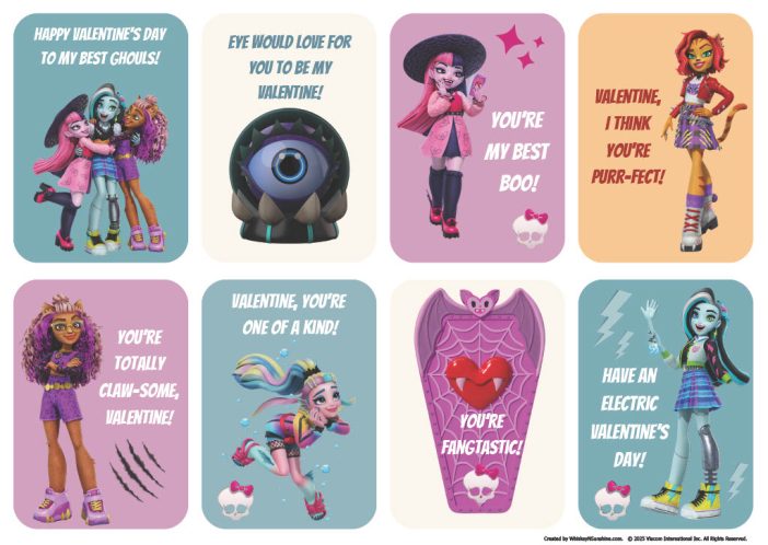 monster high valentines day cards instant download
