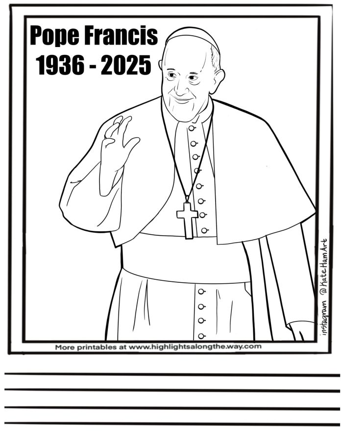 Pope Francis Coloring Page instant download activity sheet 