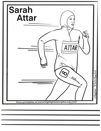 Sarah Attar Coloring Page instant download Arab American month