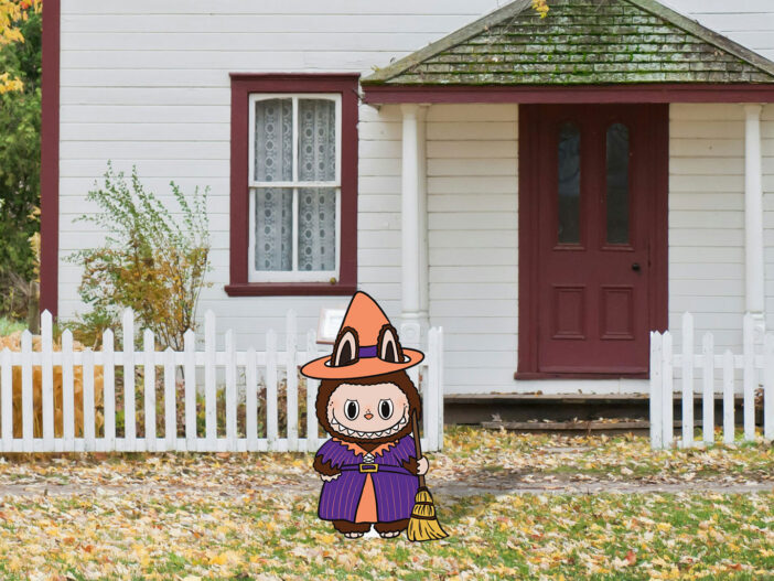 Labubu Labooboo witch Lawn decoration for Halloween