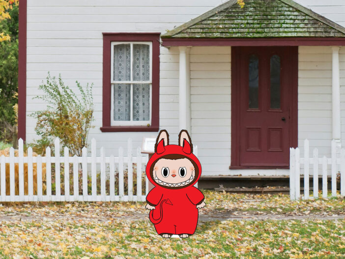 Labubu Labooboo Red devil Lawn decoration for Halloween
