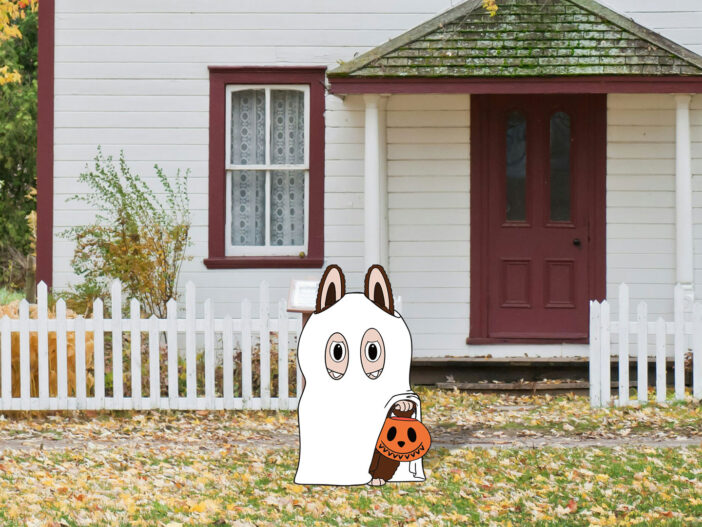 Labubu Labooboo sheet ghost Lawn decoration for Halloween