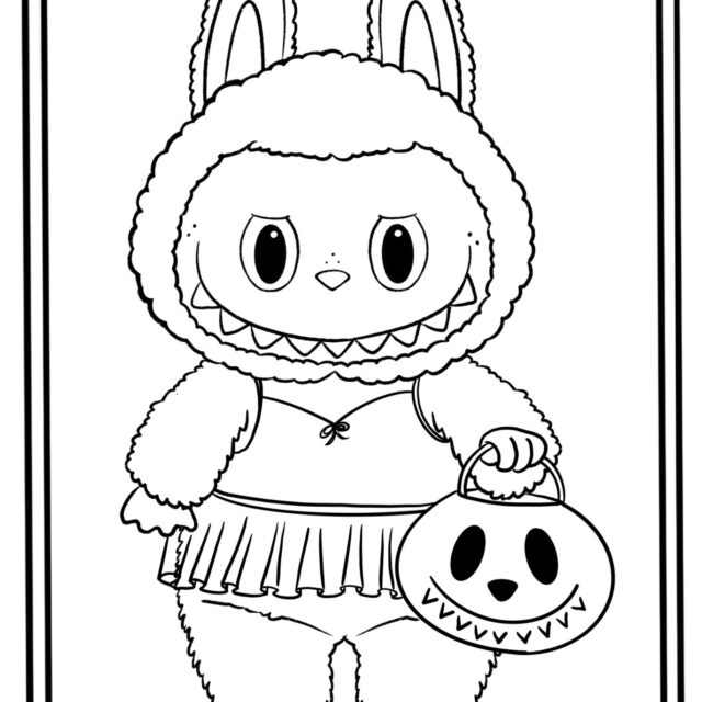 Ballerina Labubu coloring page