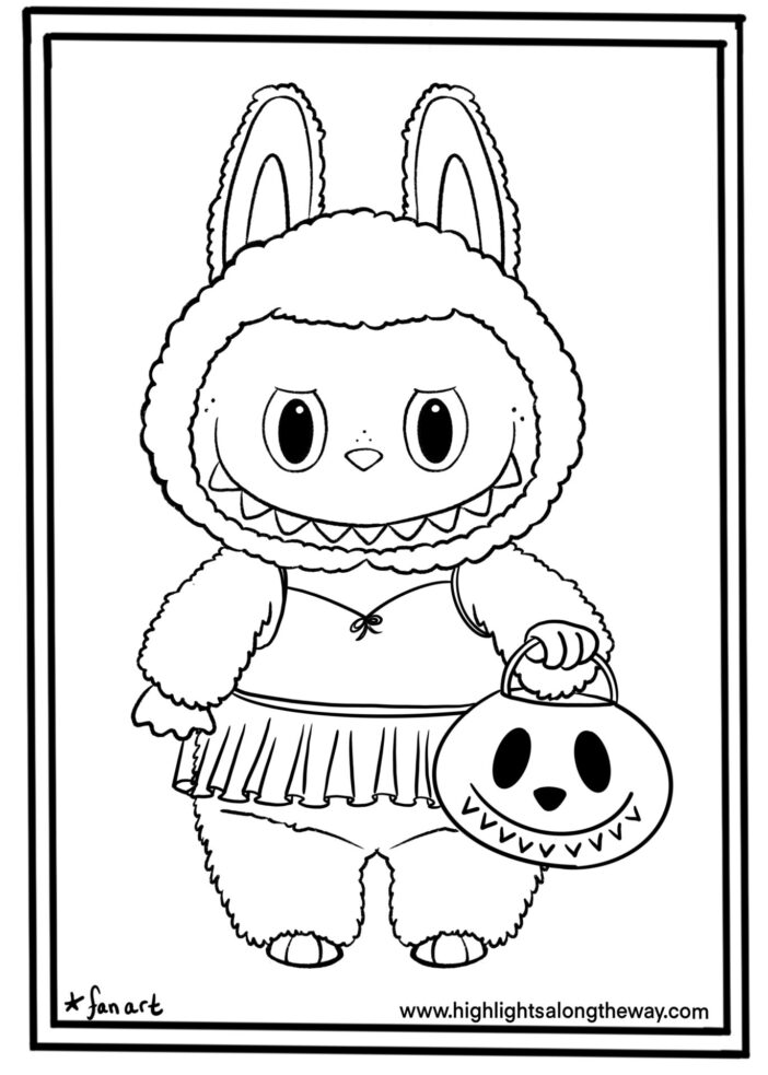 Ballerina Labubu coloring page