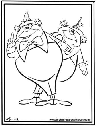 Tweedle Dee and Tweedle Dum Coloring Page
