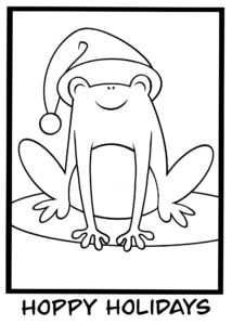 Frog Christmas Coloring page