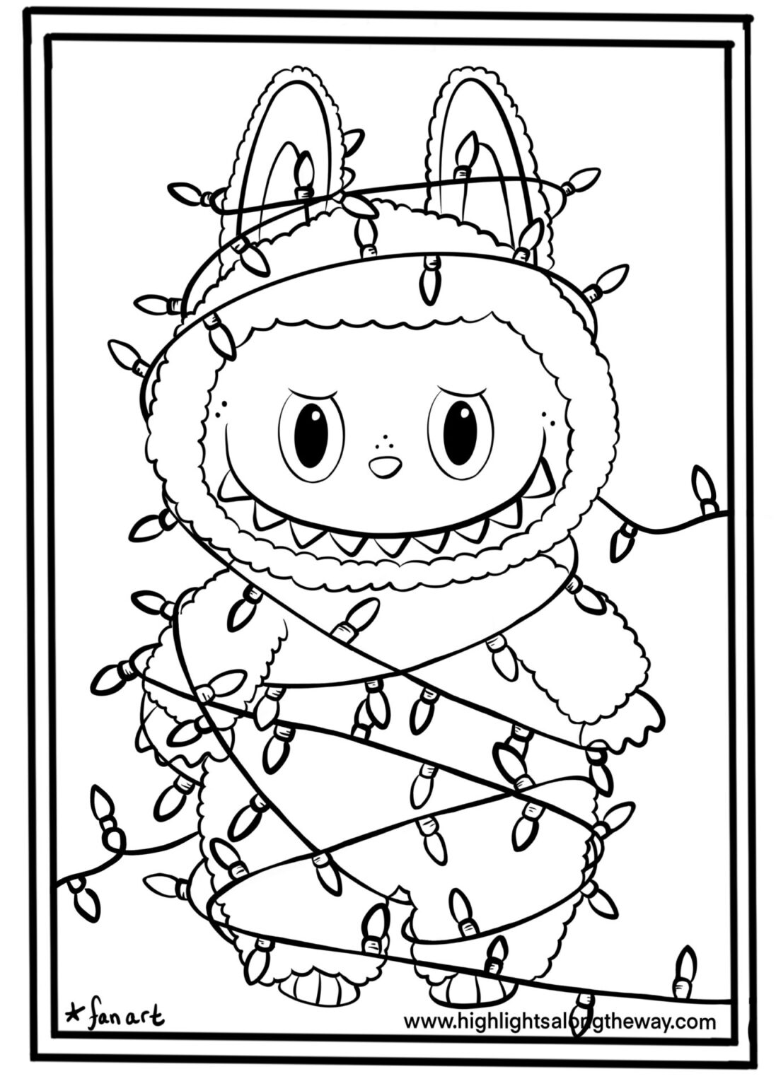 Christmas Labubu Free Coloring Pages