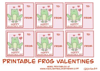 Frog Valentine’s Day Cards – Instant download printables!