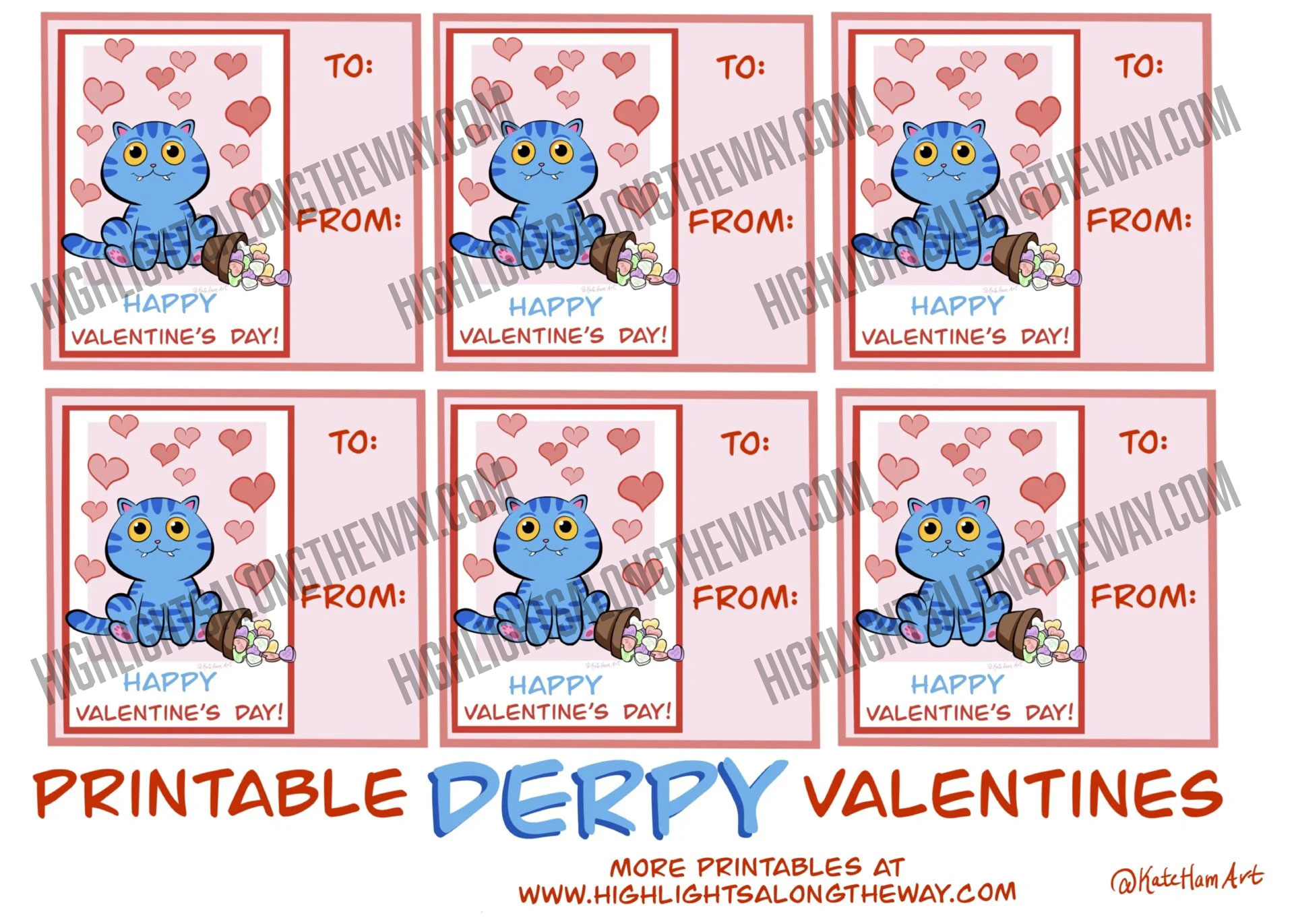 K-pop demon hunter derpy valentines day cards