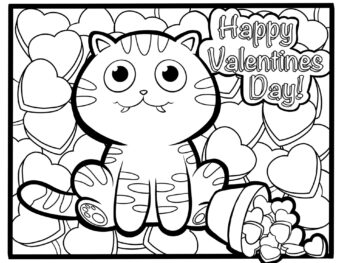 KPop Demon Hunters Valentine’s Day free coloring sheet