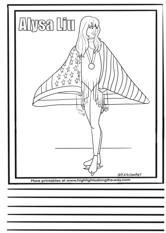 alysa liu coloring page instant download and print