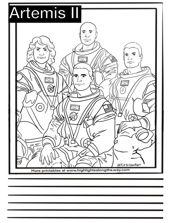 artemis 2 coloring page instant download printable activity sheet